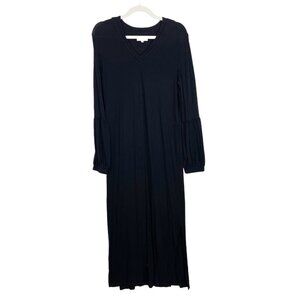 J Crew x Universal Standard Black Maxi Dress‎ Womens Size XS Long Sleeve